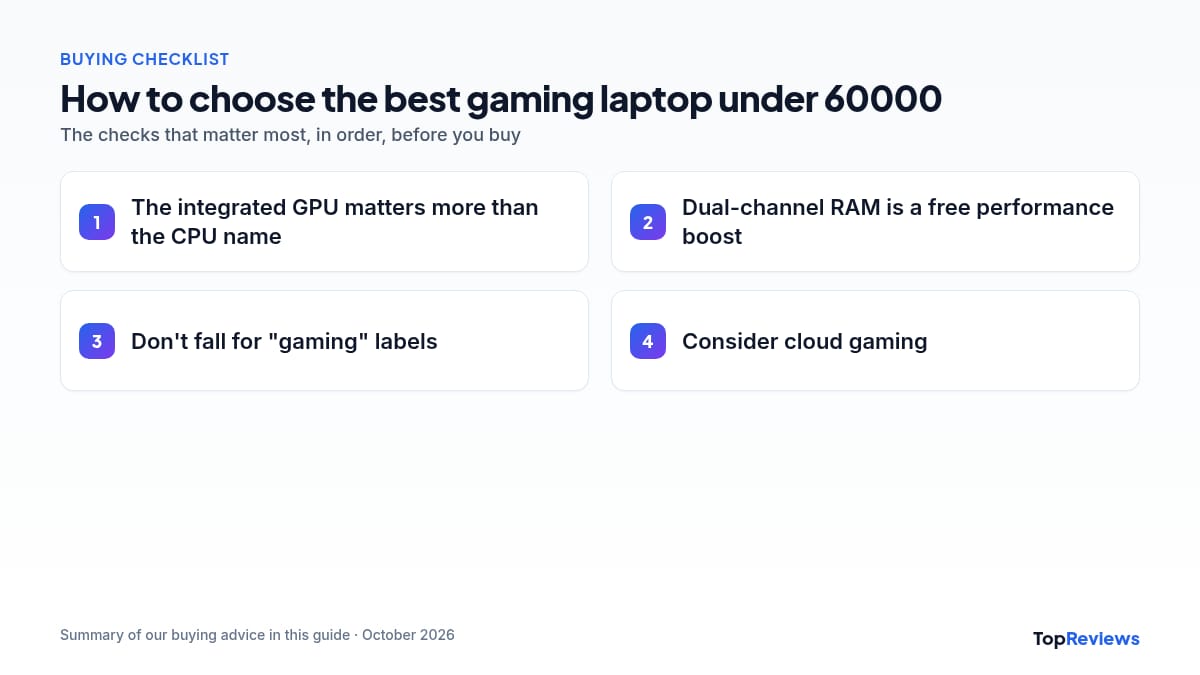 Buying checklist for the best gaming laptop under 60000